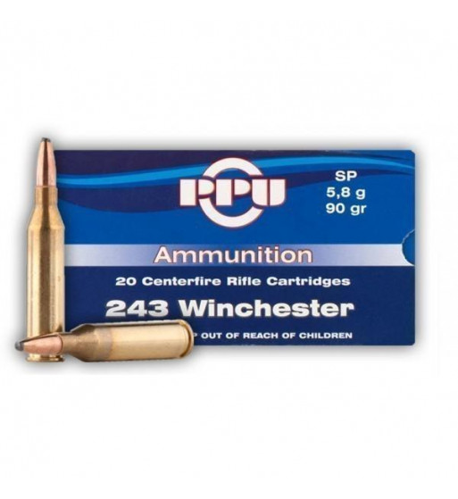 Munitions243 Winchester boîte de 20 - 90Gr SP